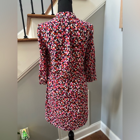 Silk Freya Abstract Floral Dress with Pockets - Picture 4 of 7